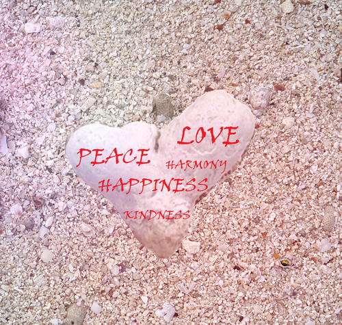 Greeting Cards Inspired Words Beach Art Pink Love Heart