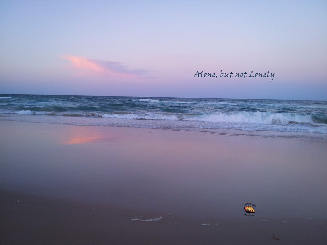 Beach Sunset Pink Alone but not Lonely