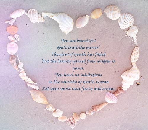 Heart made of Shells - Pink - Inspired Words You are Beautiful